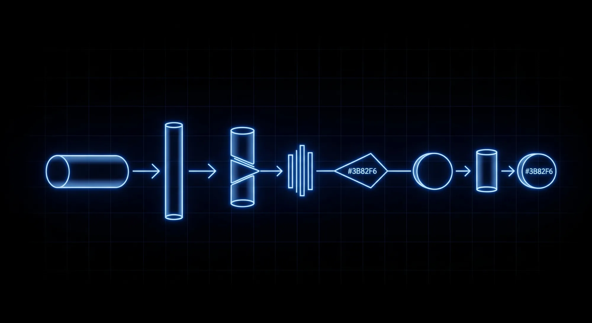 Abstract data pipeline visualization showing extraction and transformation